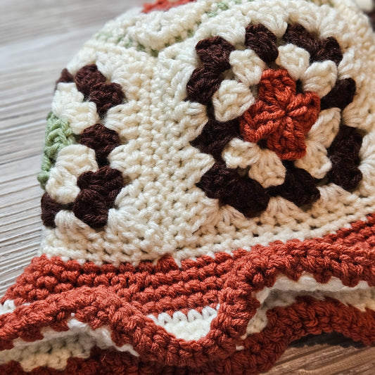 Crocheted Scrap Bucket Hat - Autumn