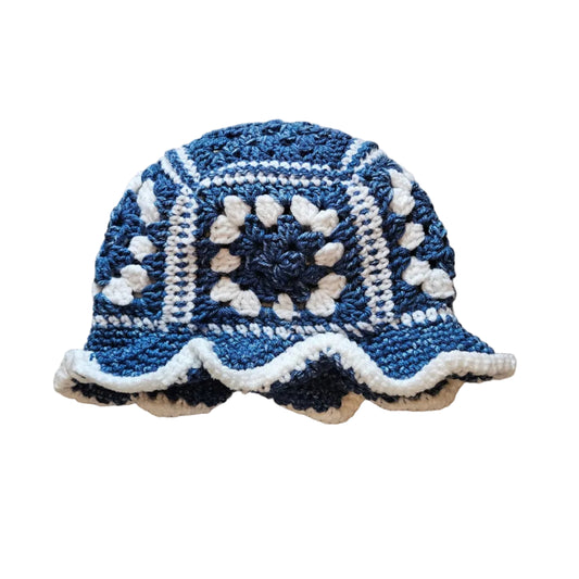 Crocheted Scrap Bucket Hat - Fine China