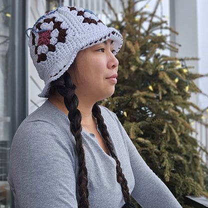 Crocheted Scrap Bucket Hat - Aurora