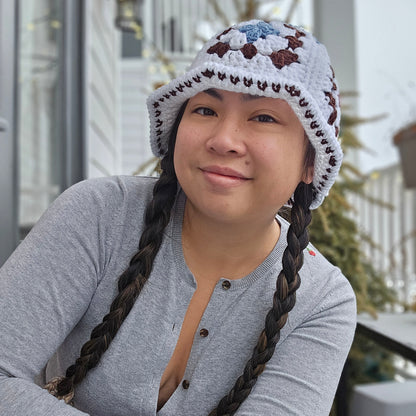 Crocheted Scrap Bucket Hat - Aurora