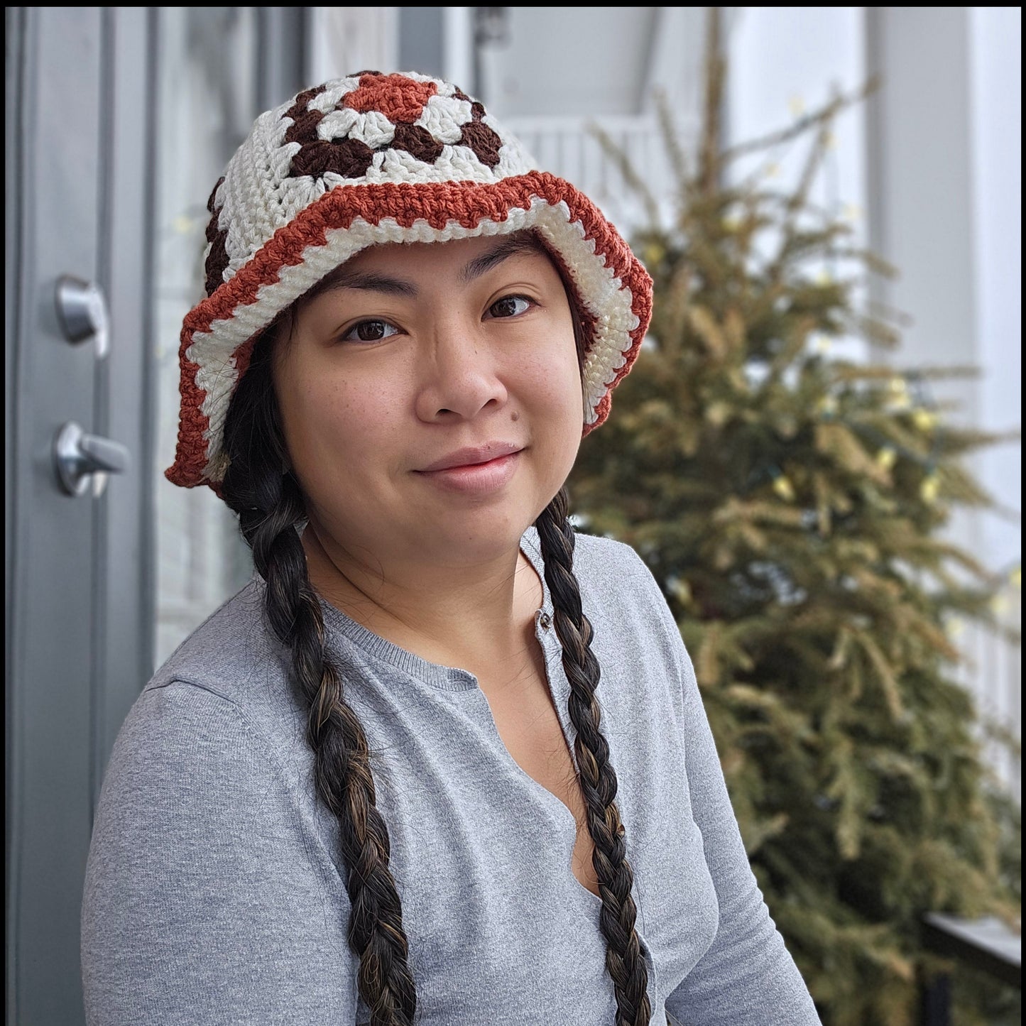 Crocheted Scrap Bucket Hat - Autumn