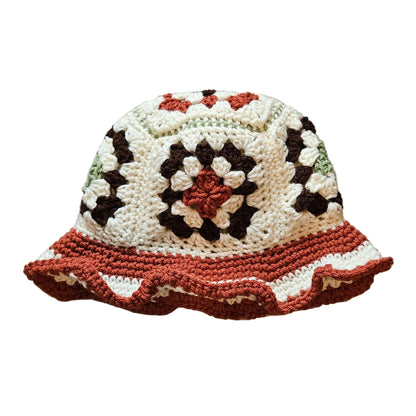 Crocheted Scrap Bucket Hat - Autumn