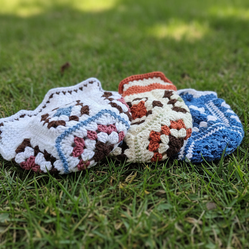 Crocheted Scrap Bucket Hat - Aurora